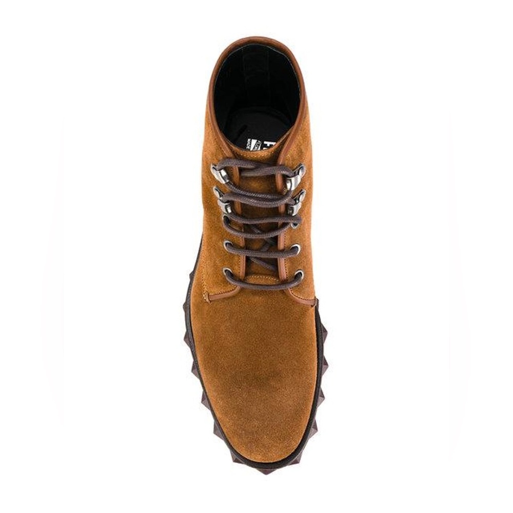 Salvatore Ferragamo "Denver" Suede Hiking Boots in Castoro Brown - Picture 2 of 11